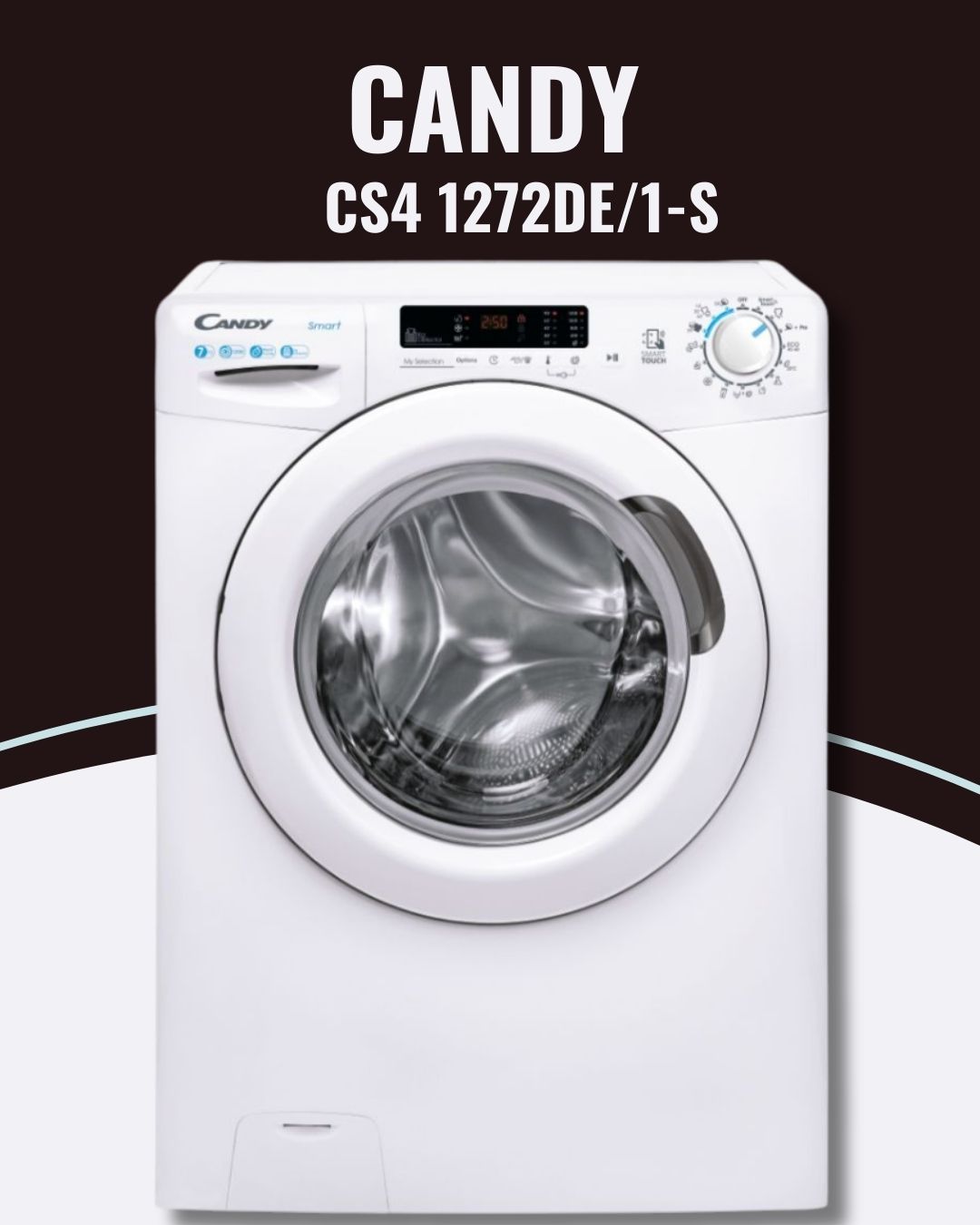 Candy veš mašina model CS4 1272DE/1-S, bela, sa prednjim punjenjem i digitalnim displejom