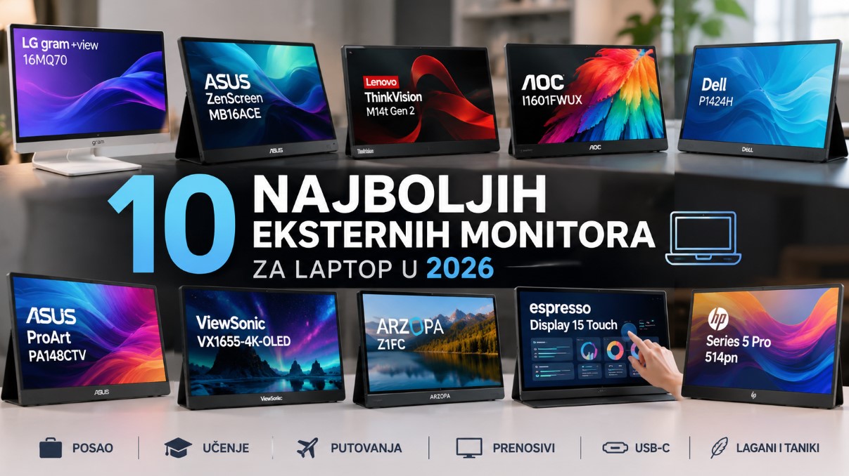 Najbolji eksterni monitori za laptop